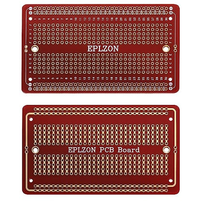 Solderable Breadboard PCB Board Gold-Plated Solder Breadboard for DIY Electronics Projects Apply to Arduino Soldering Projects 3.5"x2.05" (5 Pack + 2 Mini Board,red) - color: Red