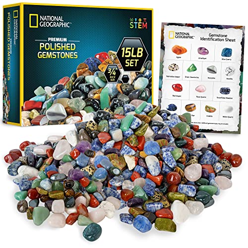 National Geographic Polished Stones and Crystals 15 Lb. Bulk Collection - style: 15 lb, 3/4-Inch Stones