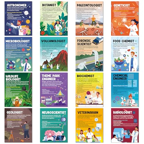 EYxsaxenk Science Career Awareness Paper Poster for Classroom Middle School - color: Science Career 16Pcs