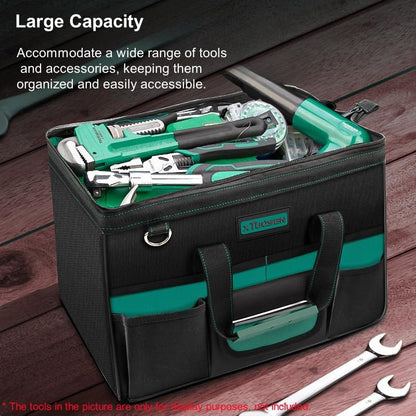 Tool Bag Heavy Duty 15-Inch 8 Pockets Waterproof Wide Mouth - size: 15-Inch