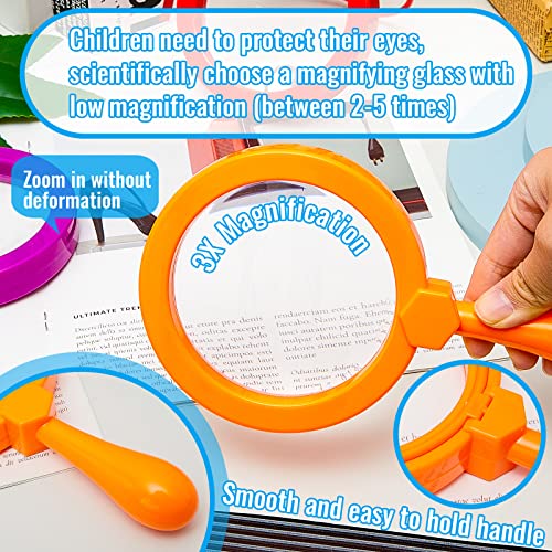 Lewtemi 12 Pack Kids Magnifying Glass with Stand, Multicolor - color: Multicolor