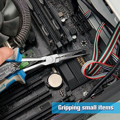 SPEEDWOX Long Reach Needle Nose Pliers With Smooth Jaw Tweezer Nose Pliers Extra Long For Hard To Reach Narrow Space - style: Upgrade Needle Nose Pliers