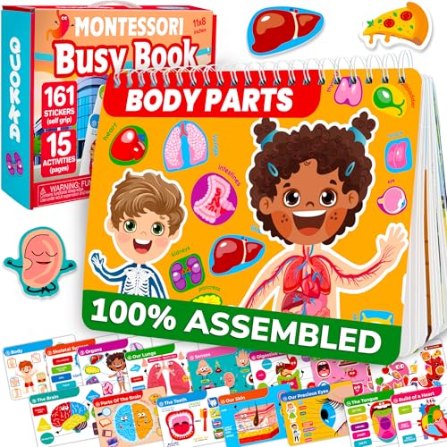 Montessori Busy Book for Kids Ages 4-8 — My Preschool Toddler Busy Book 3-5 - color: Our Body