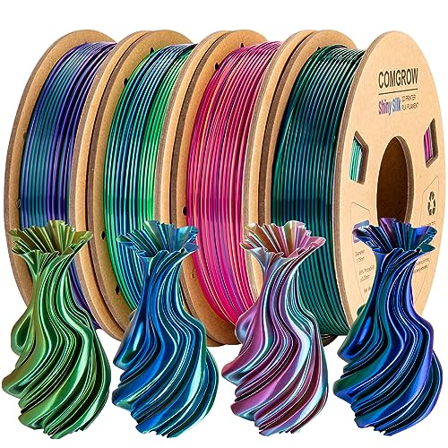 Comgrow Silk Shiny Rainbow Multi-Color 3D Printer Filament - color: Red & Blue & Yellow+red & Blue & Green+copper & Green & Purple+blue & Green & Orange