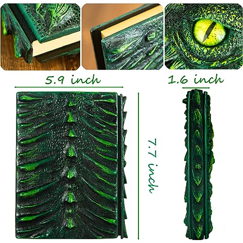 3D Dragon Eye Embossed Journal,Resin Engraving Notebook,Dnd notebook for Dragon Lovers ，Blank Paper,Hardcover Travel Notepad for Writing,Sketchbook,Collection,Gift,Decoration A4 and A5 Size (A5-Green) - color: A5-Green