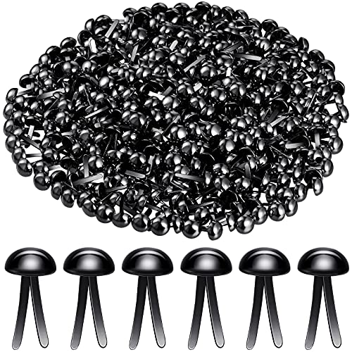 Hotop 500 Pcs Brad for Paper Crafts Metal Paper Fasteners,Black - color: Black, size: 0.3 x 0.6 Inch