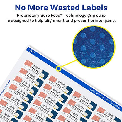 Avery® Printable Durable White Rectangle Labels, Sure Feed® Technology, 1" x 1.5", Print-to-the-Edge, Waterproof Labels, Laser & Pigment-Based Inkjet Compatible, 800 Total - style: 800 labels