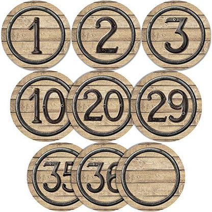 40 Pcs Circle Wood Grain Numbers Cutouts for Classroom Bulletin Board