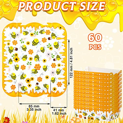 Cunhill 60 Pack Paper Food Trays 1 Lb Disposable Carnival Bee - size: 1 lb, style: Bee