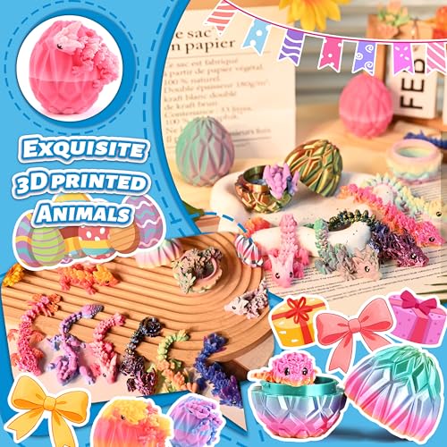 12 Pcs 3D Printed Dragon Eggs with Rainbow Dragons Inside - style: 12P Dragons with Eggs
