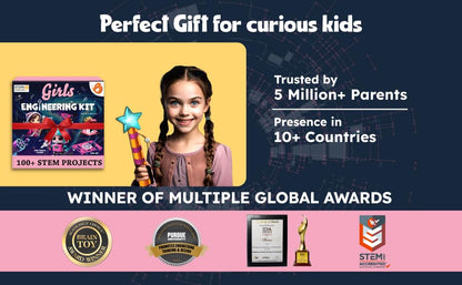 Butterfly EduFields 100+ Girls Engineering Science Kit for Kids Age 8-12 - style: 1.Girls Engineering Kit