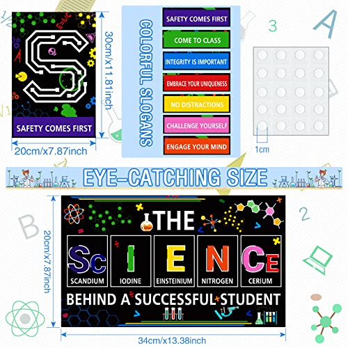 Yexiya 8 Pieces Science Classroom Decoration Science Poster Science Matters Poster Scientific Method Posters Bulletin Board Science Class Posters Wall Decor for School Teachers (Black)