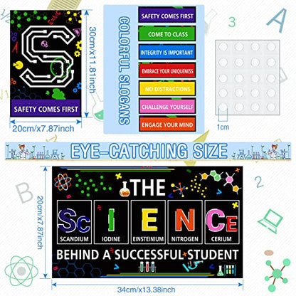 Yexiya 8 Pieces Science Classroom Decoration Science Poster Science Matters Poster Scientific Method Posters Bulletin Board Science Class Posters Wall Decor for School Teachers (Black)