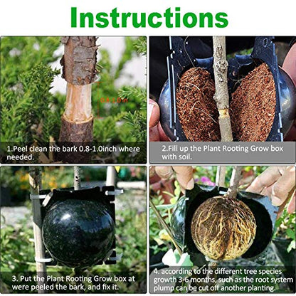 nutroeno 15 pcs Plant Root Growing Box Cloning Ball - Air Layering High Pressure Grafting Propagation Ball, Assisted Cutting Rooting for Plants Asexual Reproduction(M)