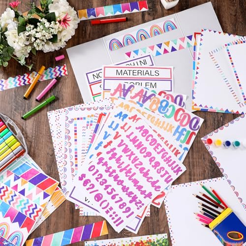 Dispowreath 96 Pcs Science Fair Board Supplies,Rainbow Style - style: Rainbow Style