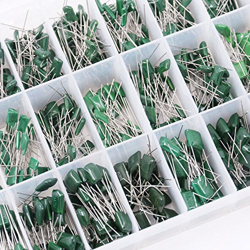 Glarks 24 Value 700PCS 0.22NF- 470NF Polyester Film Capacitor Assortment Kit