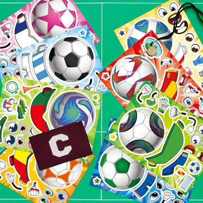 Make Your Own Soccer Stickers for Kids, Make a Face Stickers, Sports Crafts - style: 24 Sheet Soccer Stickers