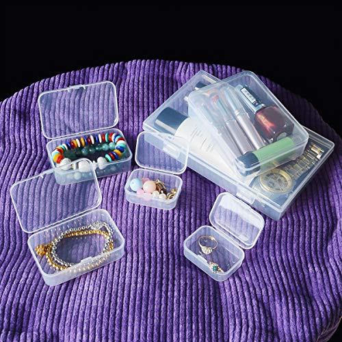42 Pack Rectangular Clear Plastic Storage Containers - size: 5 Sizes
