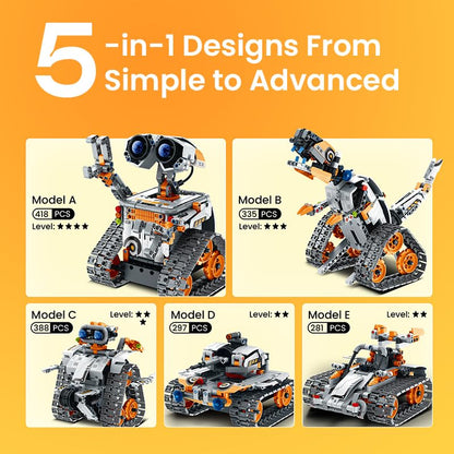 Sillbird Robot Building Kit with Remote Control STEM Gifts for Boys 8-13 - color: 3-orange