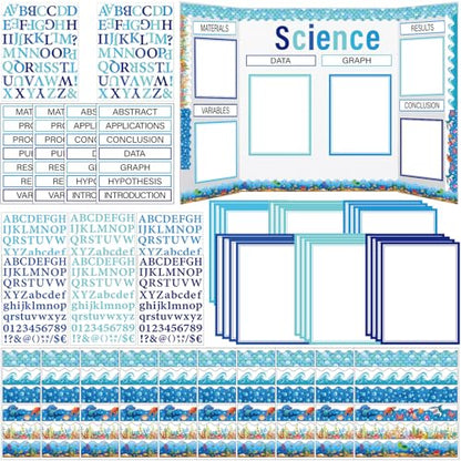 Dispowreath 96 Pcs Science Fair Board Supplies,Ocean Style - style: Ocean Style