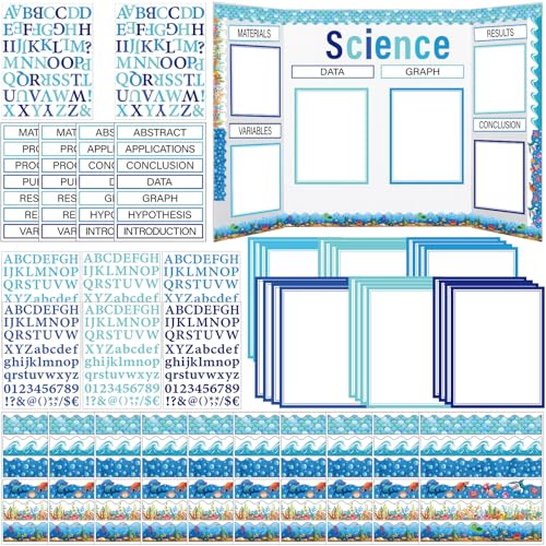 Dispowreath 96 Pcs Science Fair Board Supplies,Ocean Style - style: Ocean Style