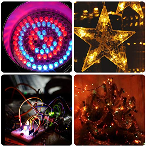 DiCUNO 100pcs 5mm RGB Multicolor Fast Blinking LED Diode Lights, 7 Colors - style: Fast Flash