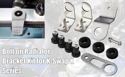 Bolt on Radiator Bracket Kit Compatible with Honda Civic EG/EK 1992-2000