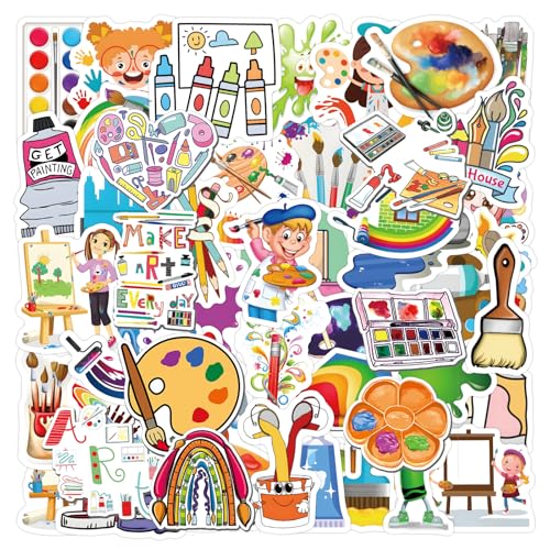 Art Painting Stickers 110 Pcs, Waterproof Vinyl Art Stickers for Kid - style: Art Painting Stickers