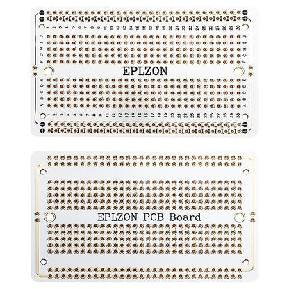 Solderable Breadboard PCB Board Gold-Plated Solder Breadboard for DIY Electronics Projects Apply to Arduino Soldering Projects 3.5"x2.05" (5 Pack + 2 Mini Board, White) - color: White