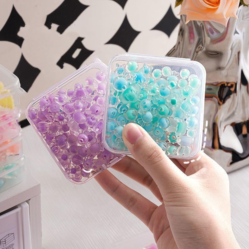10 Pack Plastic Storage Containers, Mini Clear Square Boxes with Lids, Empty Cases for Jewelry, Earplugs, Hardware Parts & Small Craft Items (Transparent) - color: Transparent