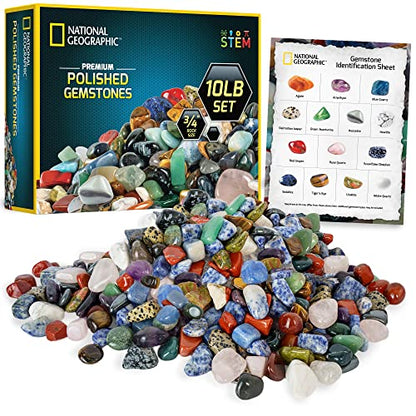 National Geographic Polished Stones and Crystals 10 Lb. Bulk Collection - style: 10 lb, 3/4-Inch Stones