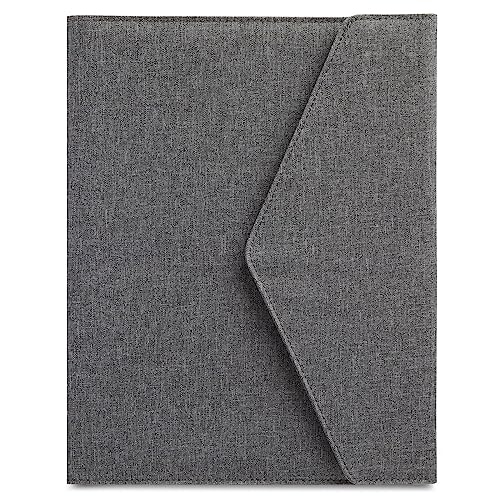 Paper Junkie Binder Organizer - 10 x 12.5 in, Gray Polyester - Resume Portfolio Folder - Zipper Binder Business Card Pockets