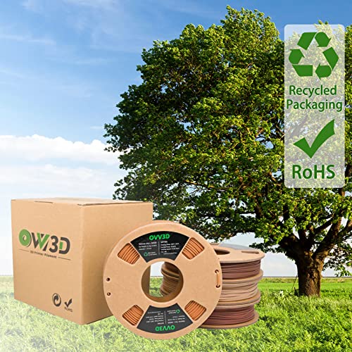 OVV3D Wood PLA 3D Printer Filament Bundle,Over 30% Real Wood Fiber,PLA 1.75 - color: Wood Color