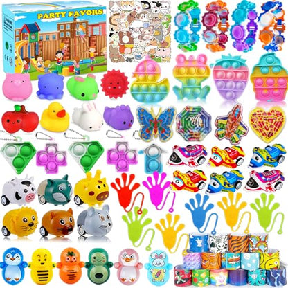 126 Pcs Party Favors for Kids 4-8-12,Easter Egg Fillers,Treasure Box Toys for Classroom Prizes,Pinata Filler,Goodie Bag Stuffers,Treasure Chest Carnival Prizes,Easter Basket Stuffers