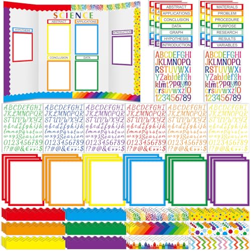 Skyygemm 92 Pcs Science Fair Board Supplies, Rainbow - style: Rainbow