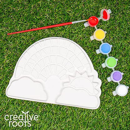 Creative Roots Paint Your Own Rainbow Stepping Stone Craft Kits for Kids, Ceramics to Paint, Ages 6+ - style: Rainbow