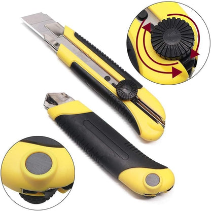 Box Cutter Retractable 25MM Long Utility Knife With 10pcs Blades Refills - color: 1 Knife + 10 Blades