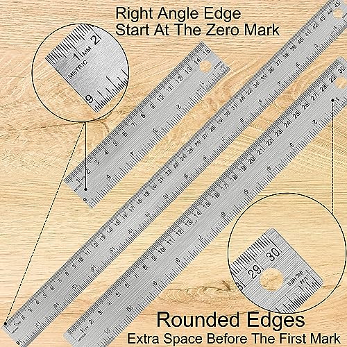 Metal Ruler 18 Inch, Non-Slip Cork Backing, Ink Bleed-Resistant Edge, 2 Pcs - style: 18" 2 PCS