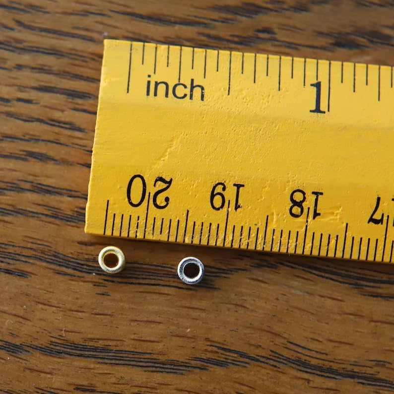 1.5mm (Inner Diameter) Super Tiny Eyelet, in 4 Colors, for BJD Doll Clothes and Shoes Making, Mini Craft Supply, 20 PCS (Gold) - color: Gold