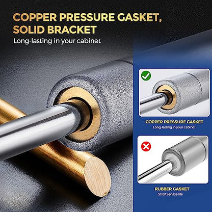 Silver Cabinet Gas Struts Lid Support, 10 Inch, 2 PCS, 80N/18 LB - size: 80N/18 LB