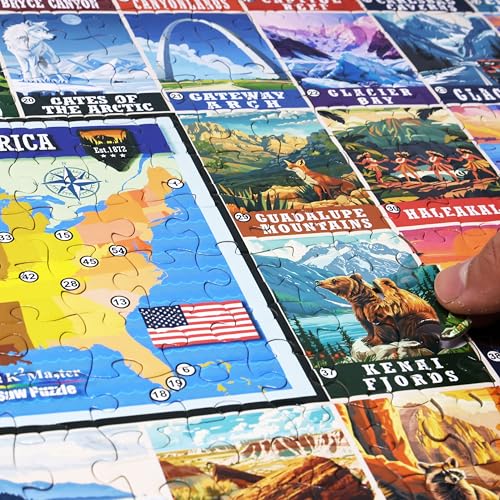 Think2Master Colorful Vintage USA National Parks 500 Pieces Very Large Pieces Jigsaw Puzzle for 13+, Adults & seiors. Great Gift for People Interested in Traveling. Size: 26.8” X 18.9” - style: National Parks