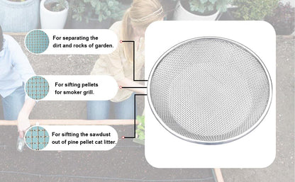 3PCS Soil Sifter for Gardening, Rock Sifter for 5 Gallon Bucket,Compost Sifter Dirt Sifter,Captures Dirt Rocks Sawdust - color: 3PCS (1/4in, 1/8in, 3/8in)