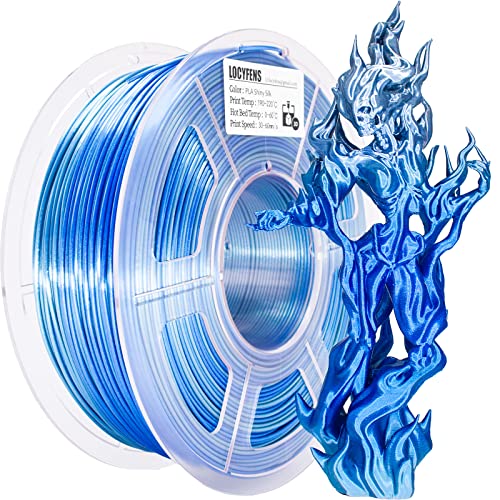 PLA 3D Printer Filament, PLA Filament Silk Silver Shiny Blue PLA Filament 1.75mm +/- 0.02mm, 3D Printing Filament 1kg/2.2lbs - color: Silk Shiny Blue Silver