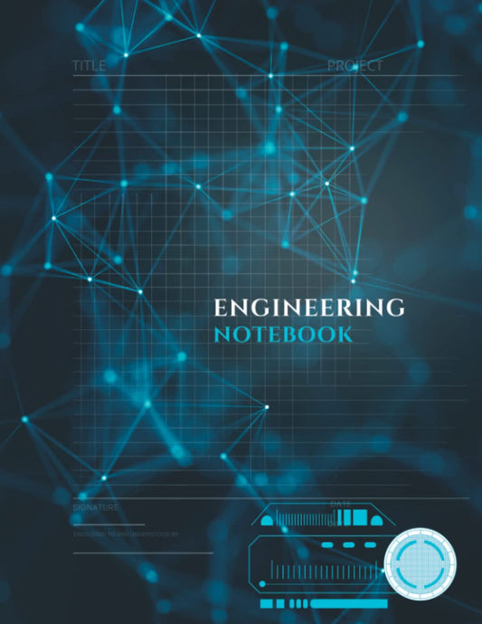 Engineering Notebook: Blue, Aesthetic Journal with Quad Ruled Graph Paper for Engineers, Teachers, High School, and College Students to Record Ideas, Research, and Design Projects