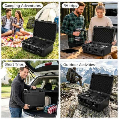 TORIBIO Hard Carrying Case with Foam, Shockproof Storage Box 18x12x5.5 in - size: 18" x 12" x 5.5"