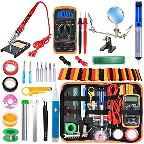 Soldering Iron Kit,80W LCD Digital Soldering Gun with Adjustable Temperature Controlled and Fast Heating Ceramic Thermostatic Design - color: Yellow