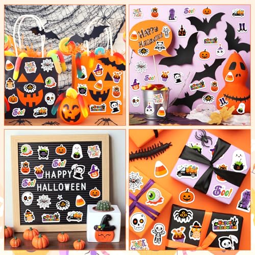 300Pcs Halloween Foam Stickers, Self-Adhesive Ghost Pumpkin Spider Stickers Halloween Decals Sticker Decorations for Home Office School Classroom DIY Art Craft Party Supplies - style: Halloween