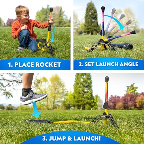 National Geographic LED Air Rocket Launcher Toy for Kids Ages 8-12 - style: Light-Up Air Rockets