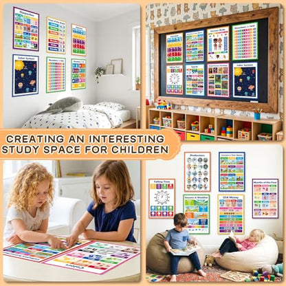 KIDS KING 20 Toddlers Learning Posters - Basic (11"x17") - color: Basic