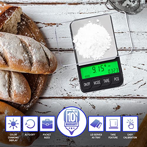 American Weigh Scales Digital Pocket Scale AC Series 1200g x 0.1g | High Precision 0.1g Accuracy Mini Gram Scale for Kitchen, Lab, Jewelry, Coin Scale, Small Digital Gram Scale Portable Travel Scale - size: 1200g x 0.1g